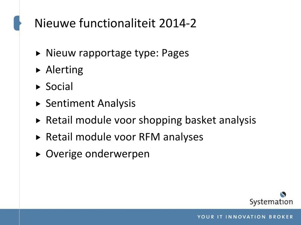 Retail module voor shopping basket analysis