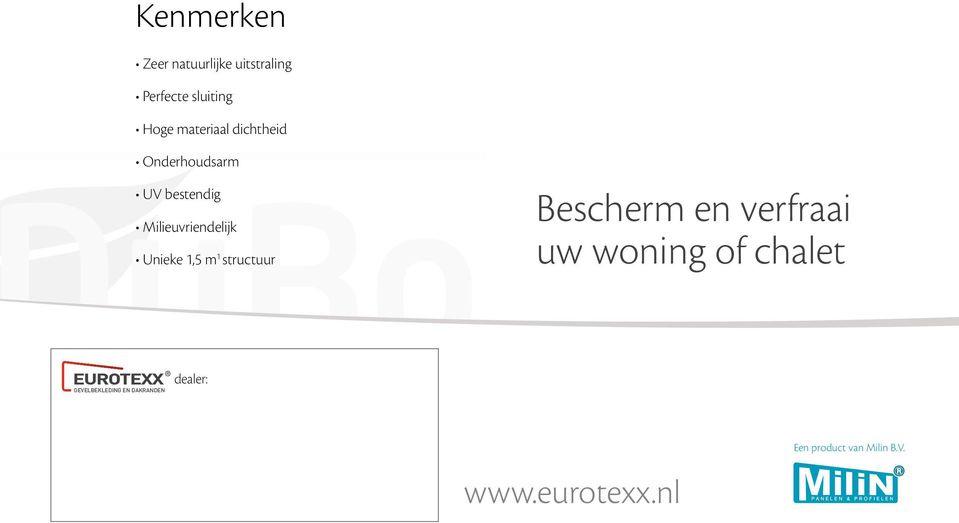 Unieke 1,5 m 1 structuur Bescherm en verfraai uw woning of chalet