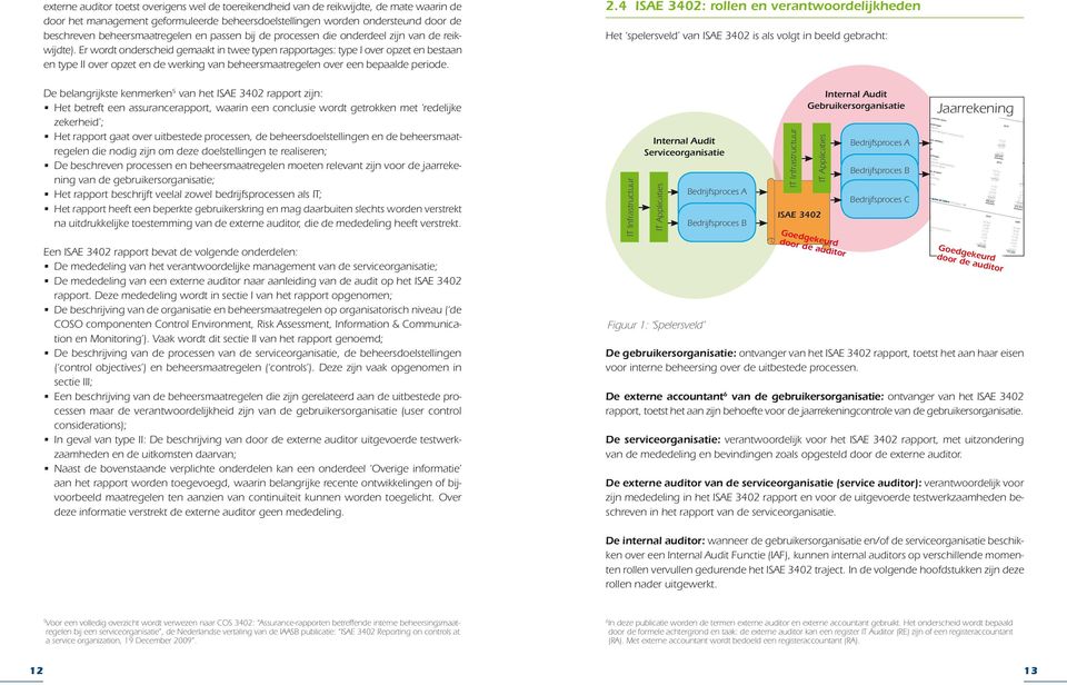 Er wordt onderscheid gemaakt in twee typen rapportages: type I over opzet en bestaan en type II over opzet en de werking van beheersmaatregelen over een bepaalde periode.