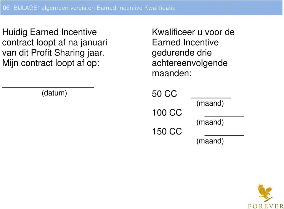 Mijn contract loopt af op: Kwalificeer u voor de Earned Incentive gedurende