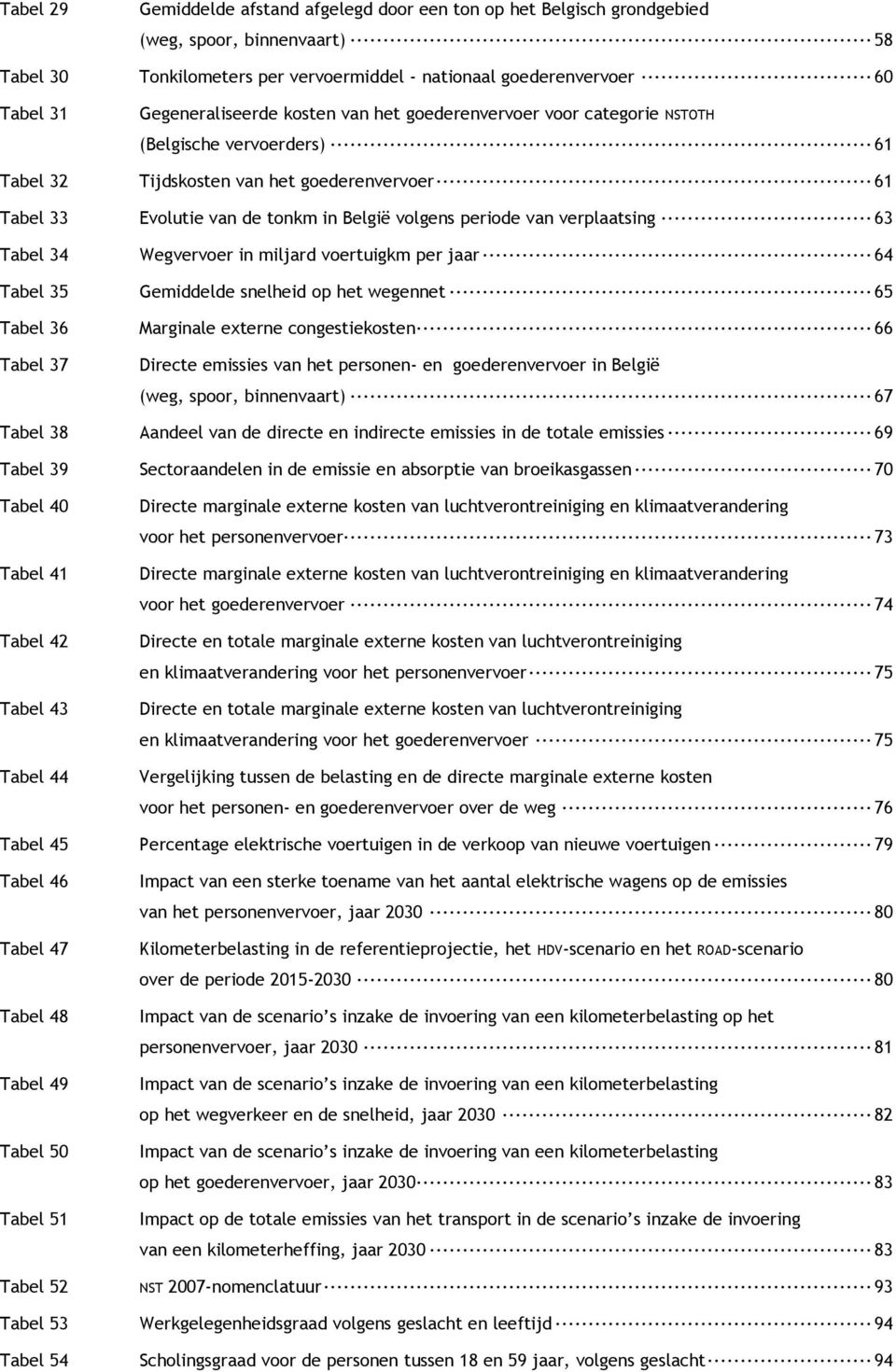 periode van verplaatsing 63 Tabel 34 Wegvervoer in miljard voertuigkm per jaar 64 Tabel 35 Gemiddelde snelheid op het wegennet 65 Tabel 36 Marginale externe congestiekosten 66 Tabel 37 Directe