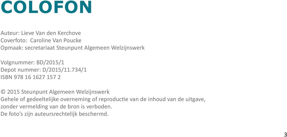 734/1 ISBN 978 16 1627 157 2 2015 Steunpunt Algemeen Welzijnswerk Gehele of gedeeltelijke overneming