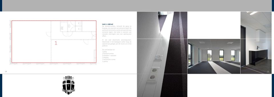 Het toilet is voorzien van mozaïek vloertegels voor een spectaculair effect. Er zijn veel electrische aansluitpunten.