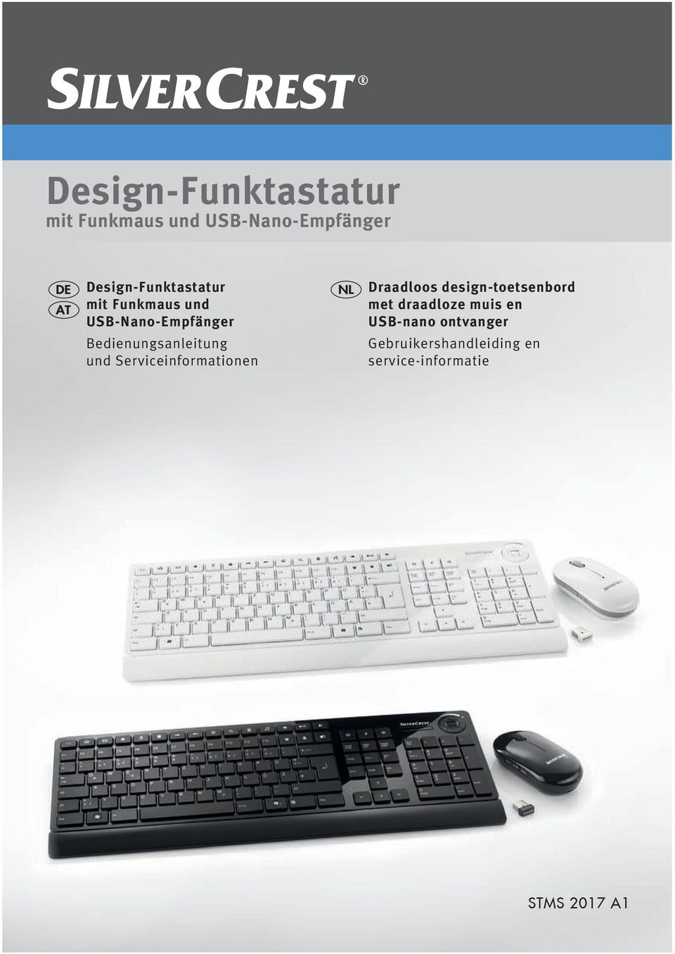 design-toetsenbord met draadloze muis en USB-nano ontvanger