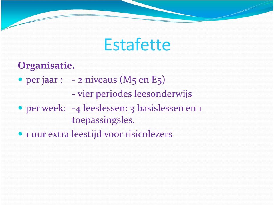 vier periodes leesonderwijs per week: -4