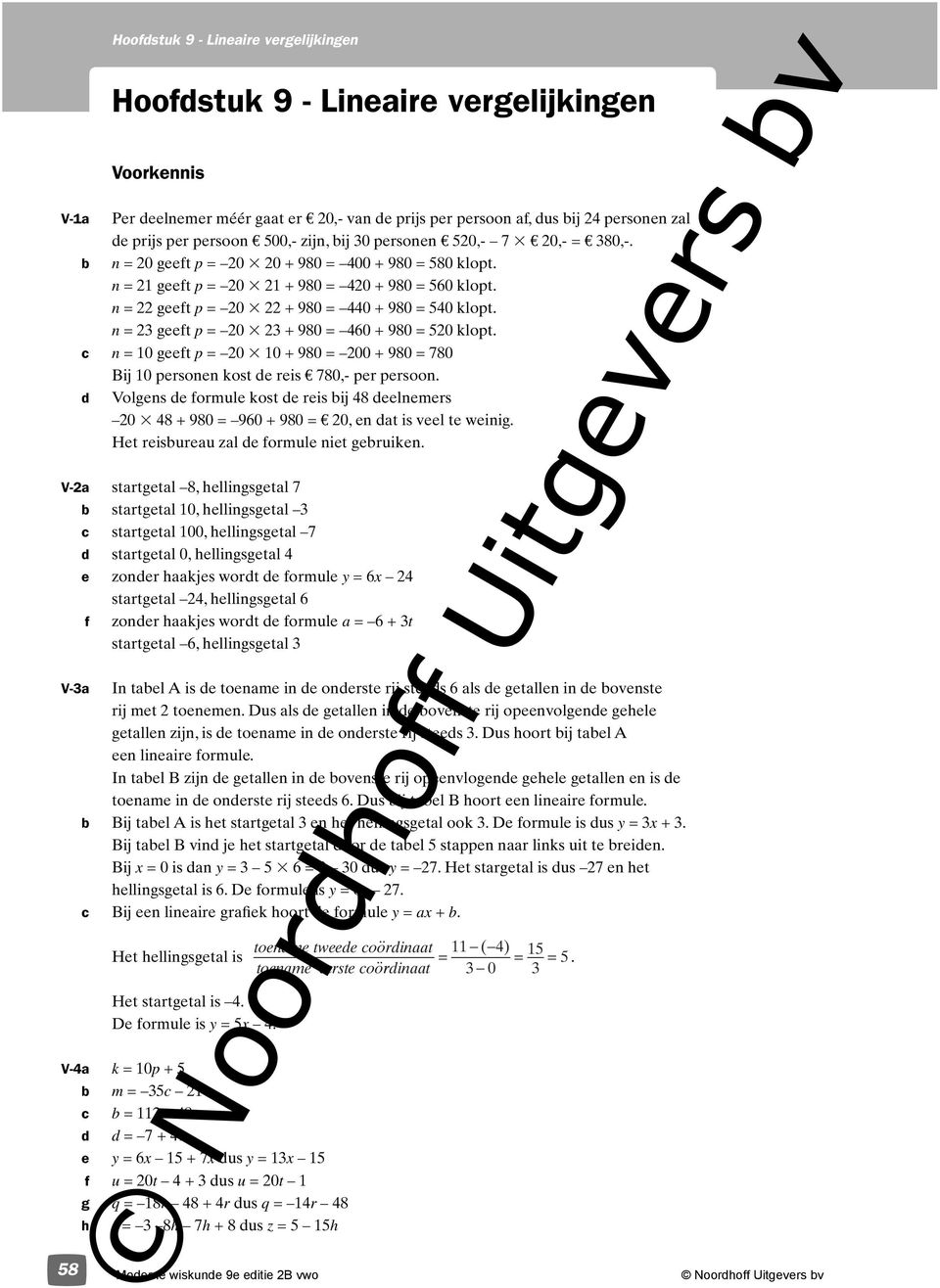 n = 3 geeft p = 0 3 3 + 980 = 460 + 980 = 50 klopt. c n = 0 geeft p = 0 3 0 + 980 = 00 + 980 = 780 Bij 0 personen kost de reis e 780,- per persoon.