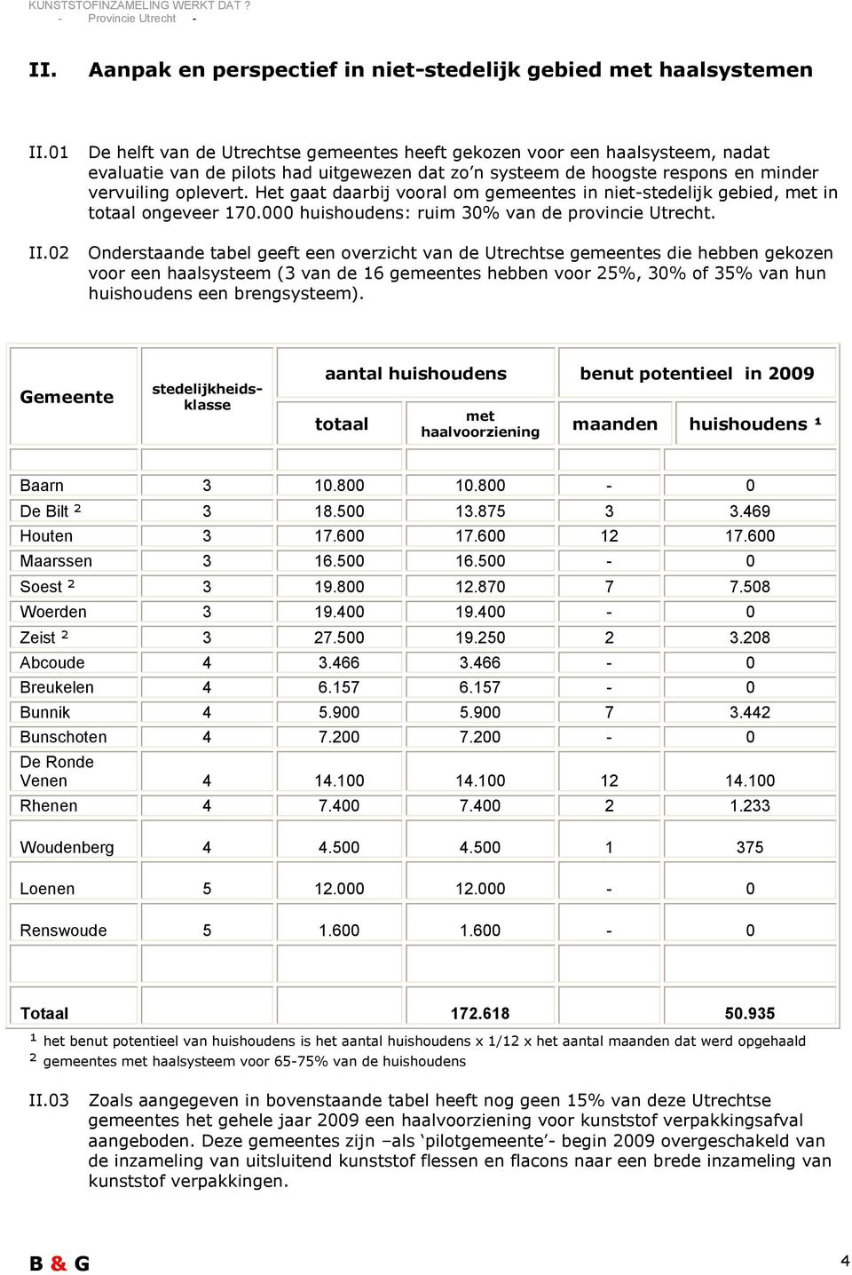 Het gaat daarbij vooral om gemeentes in niet-stedelijk gebied, met in totaal ongeveer 170.000 huishoudens: ruim 30% van de provincie Utrecht.