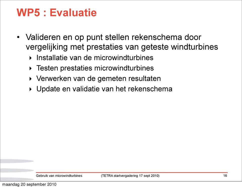 van de microwindturbines Testen prestaties microwindturbines