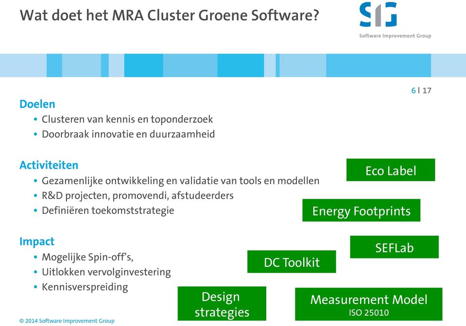 Gezamenlijke ontwikkeling en validatie van tools en modellen R&D projecten, promovendi, afstudeerders