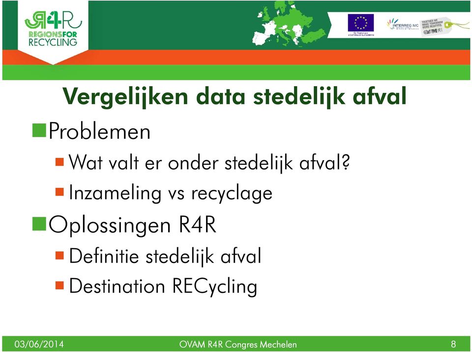 Inzameling vs recyclage Oplossingen R4R Definitie