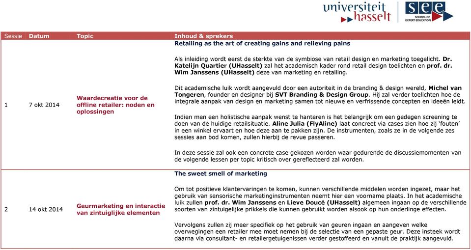 1 7 okt 2014 Waardecreatie voor de offline retailer: noden en oplossingen Dit academische luik wordt aangevuld door een autoriteit in de branding & design wereld, Michel van Tongeren, founder en