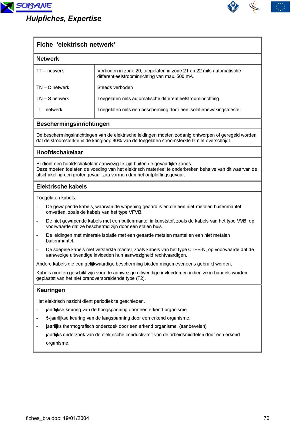 Beschermingsinrichtingen De beschermingsinrichtingen van de elektrische leidingen moeten zodanig ontworpen of geregeld worden dat de stroomsterkte in de kringloop 80% van de toegelaten stroomsterkte