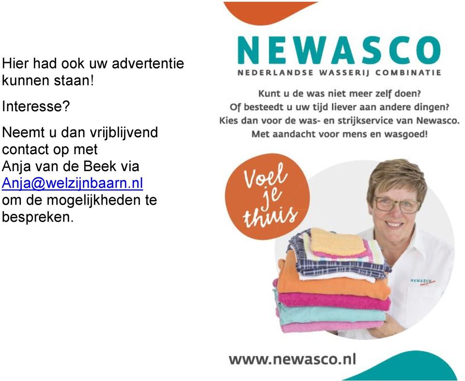 Neemt u dan vrijblijvend contact op met