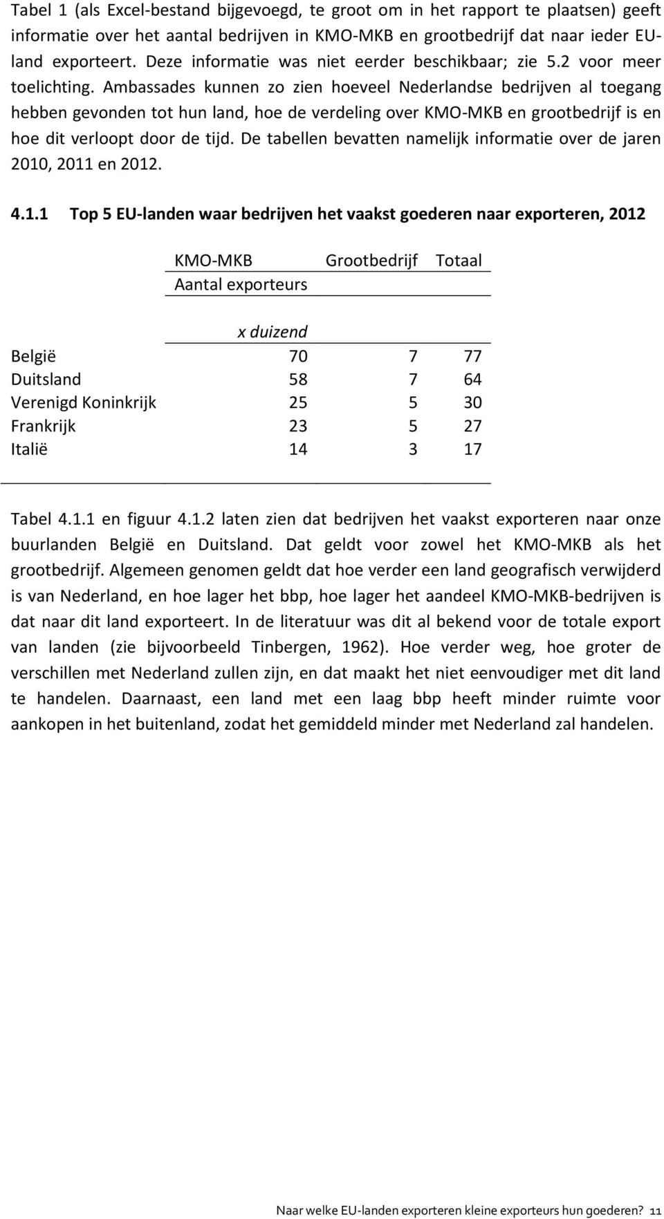 Ambassades kunnen zo zien hoeveel Nederlandse bedrijven al toegang hebben gevonden tot hun land, hoe de verdeling over KMO-MKB en grootbedrijf is en hoe dit verloopt door de tijd.