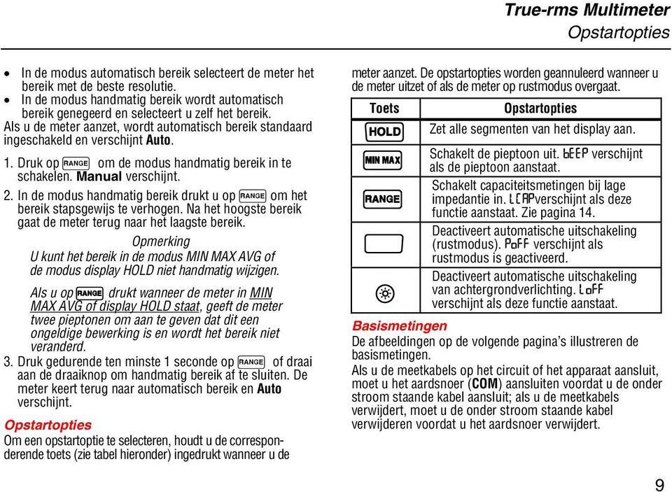 Druk op q om de modus handmatig bereik in te schakelen. Manual verschijnt. 2. In de modus handmatig bereik drukt u op qom het bereik stapsgewijs te verhogen.