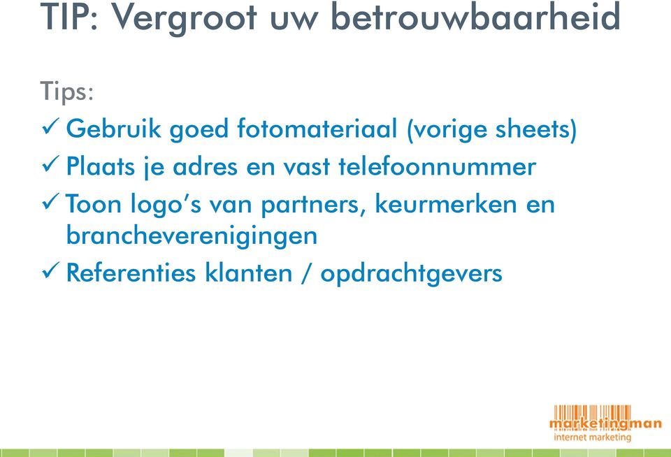 telefoonnummer Toon logo s van partners, keurmerken en