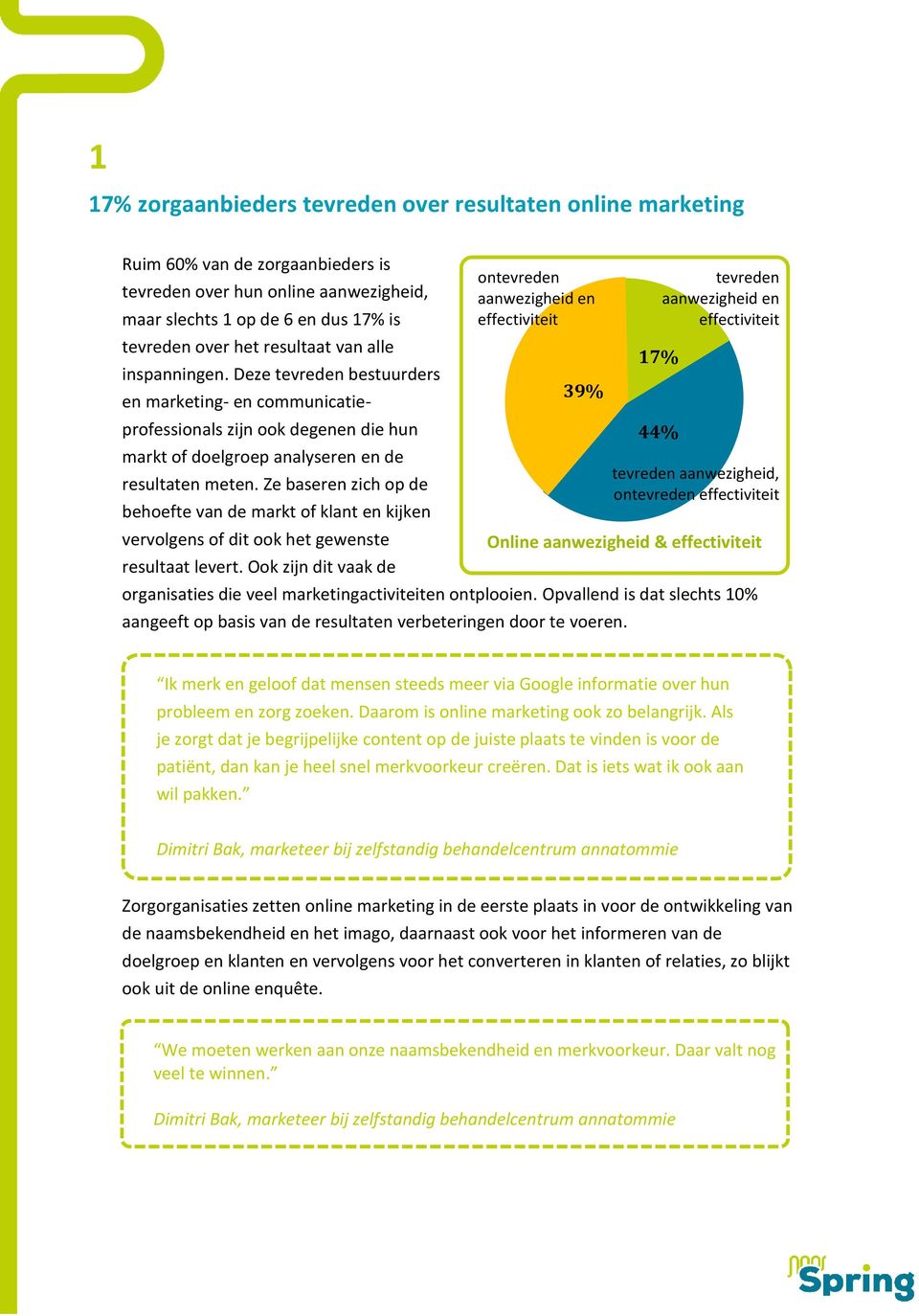 Ze baseren zich op de behoefte van de markt of klant en kijken vervolgens of dit ook het gewenste resultaat levert.