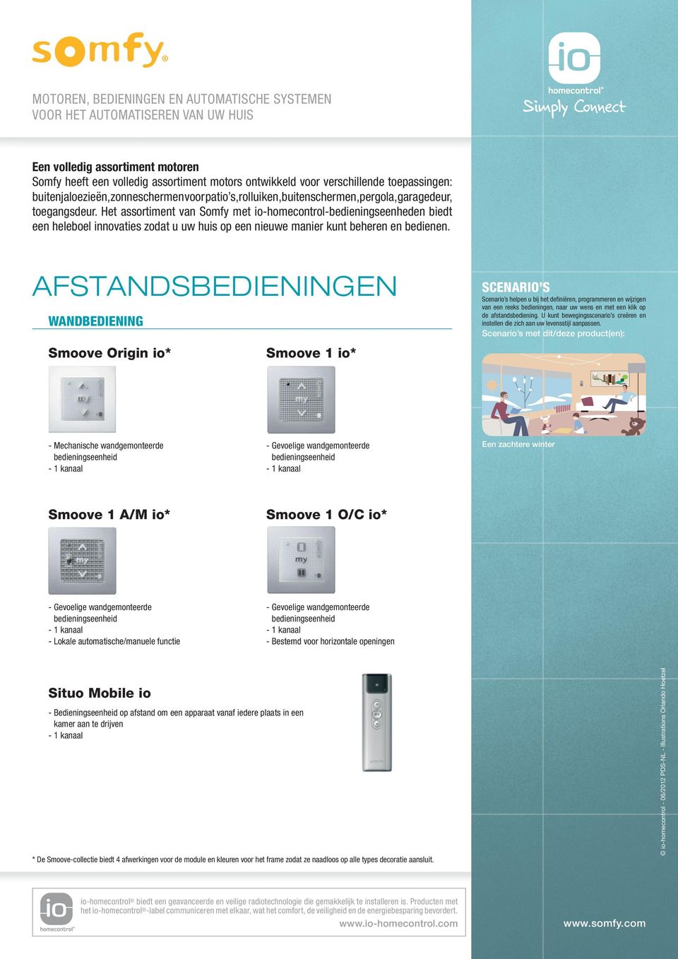 WANDBEDIENING Smoove Origin io* Smoove 1 io* - Mechanische wandgemonteerde Een zachtere winter Smoove 1 A/M io* Smoove 1 O/C io* - Lokale automatische/manuele - Bestemd voor horizontale openingen