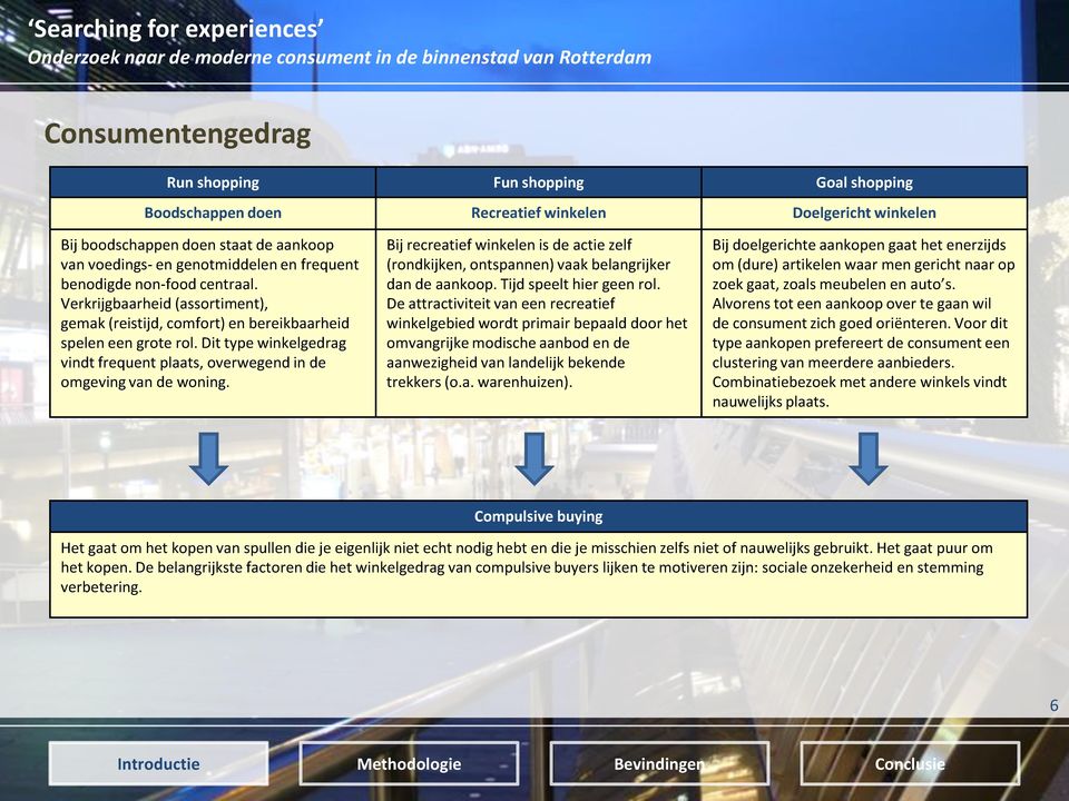 Dit type winkelgedrag vindt frequent plaats, overwegend in de omgeving van de woning. Bij recreatief winkelen is de actie zelf (rondkijken, ontspannen) vaak belangrijker dan de aankoop.