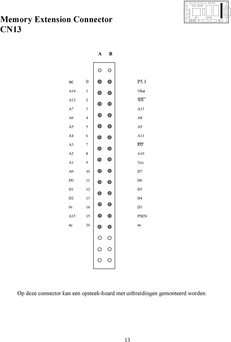 8 A10 A1 9 Vcc A0 10 D7 D0 11 D6 D1 12 D5 D2 13 D4 0v 14 D3 A15 15