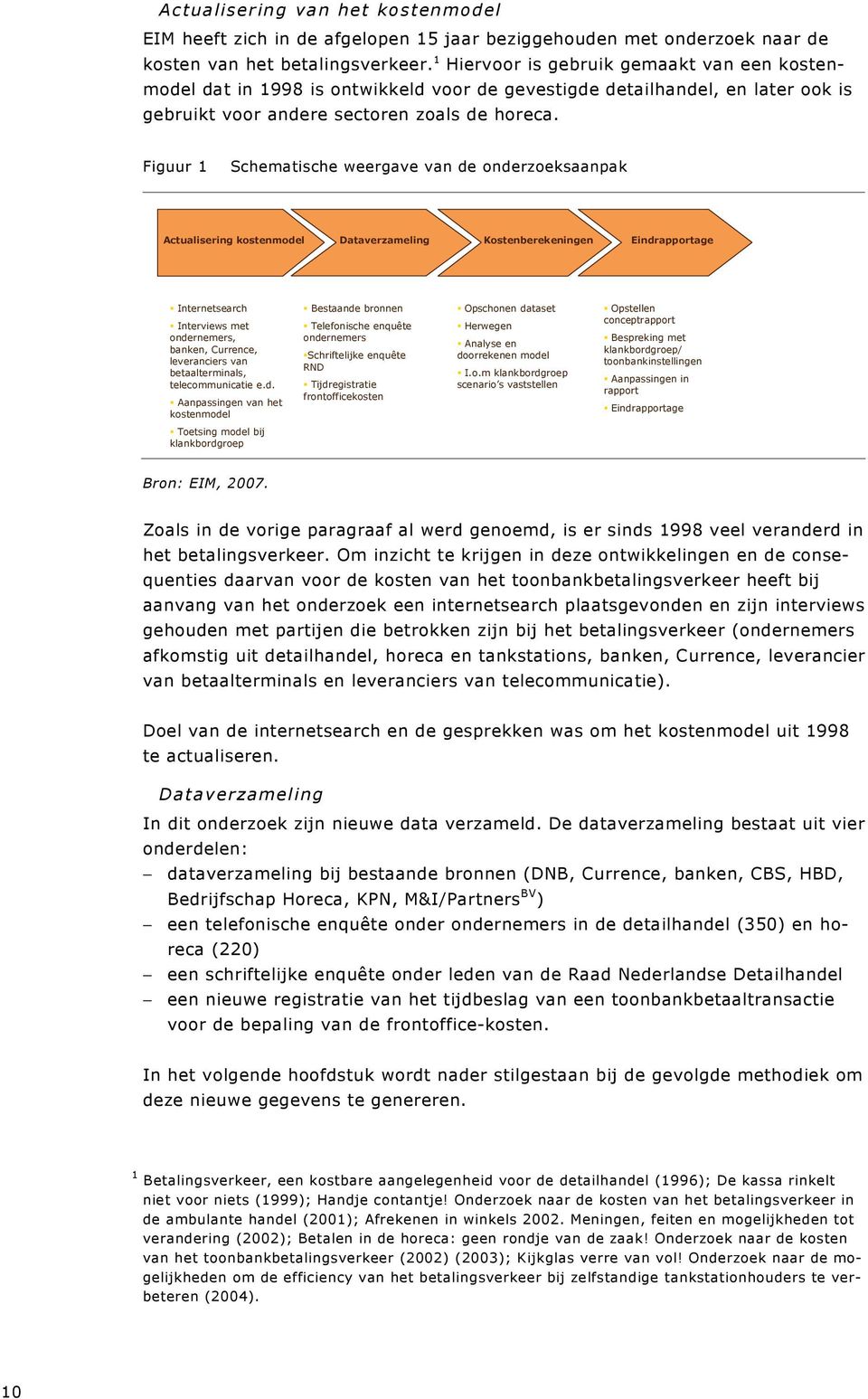 Figuur 1 Schematische weergave van de onderzoeksaanpak Actualisering kostenmodel Dataverzameling Kostenberekeningen Eindrapportage Internetsearch Interviews met ondernemers, banken, Currence,