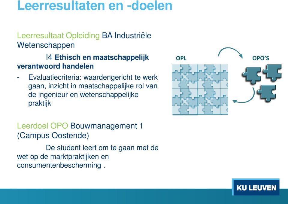 maatschappelijke rol van de ingenieur en wetenschappelijke praktijk OPL OPO S Leerdoel OPO