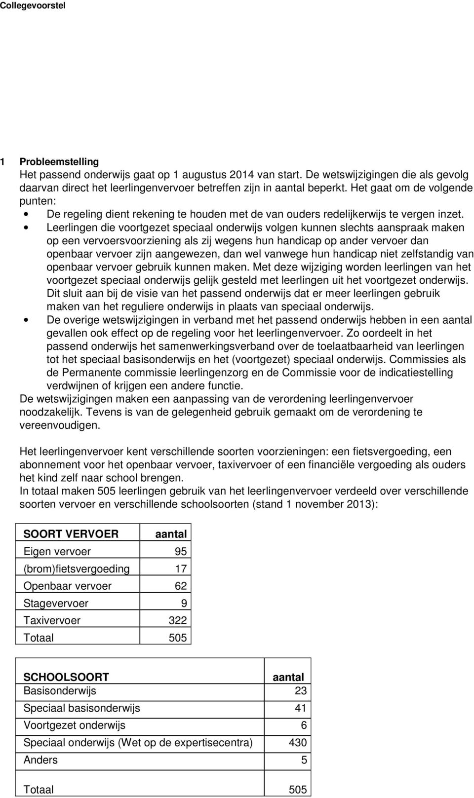 Leerlingen die voortgezet speciaal onderwijs volgen kunnen slechts aanspraak maken op een vervoersvoorziening als zij wegens hun handicap op ander vervoer dan openbaar vervoer zijn aangewezen, dan