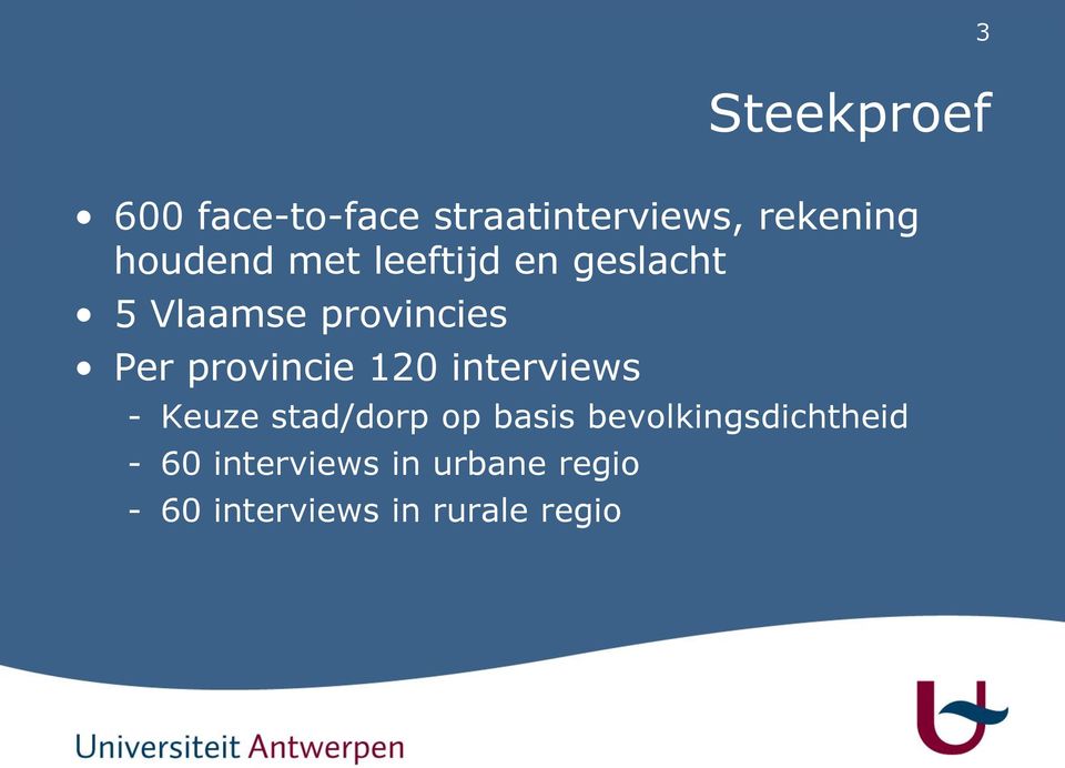 provincie 120 interviews - Keuze stad/dorp op basis