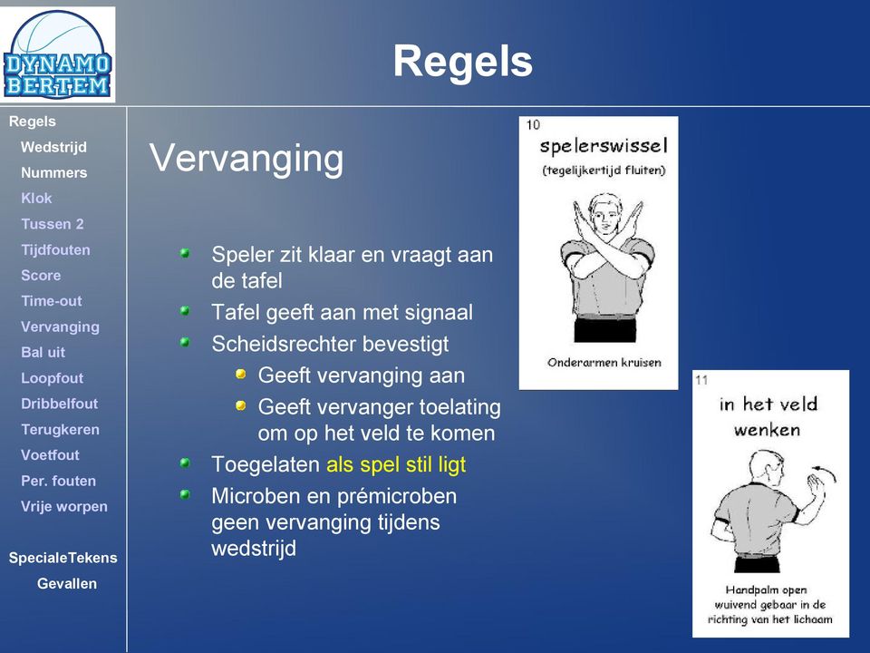 vervanger toelating om op het veld te komen Toegelaten als