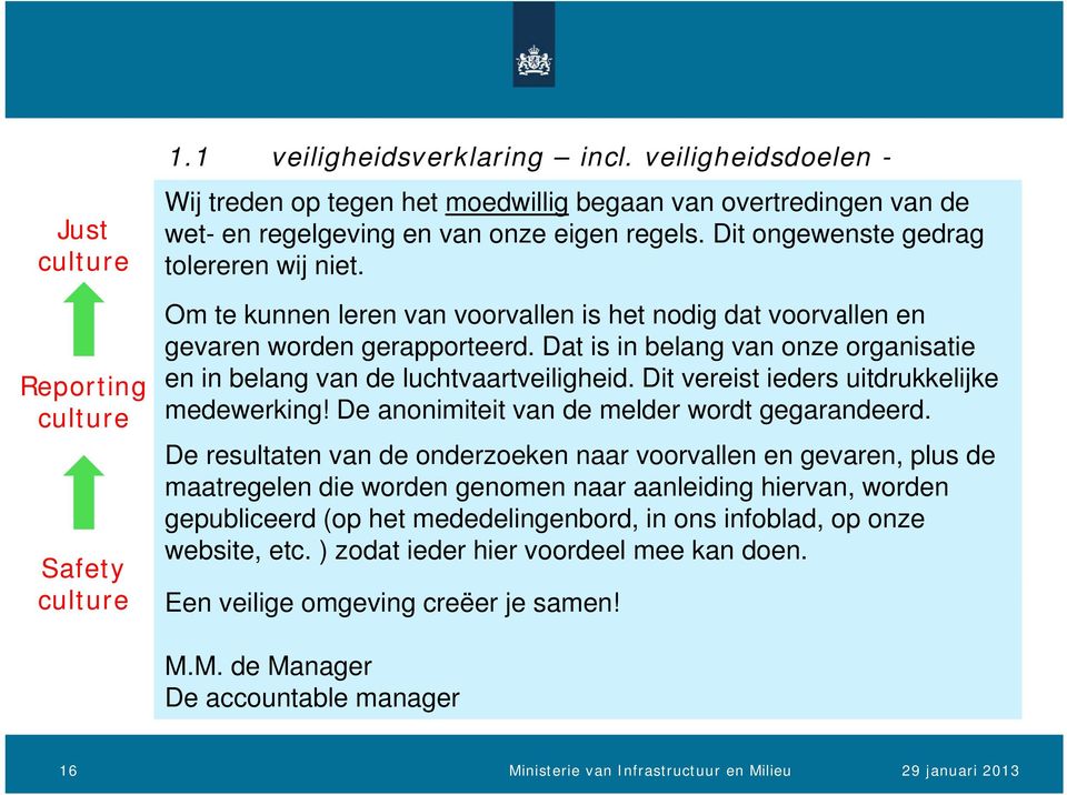 Om te kunnen leren van voorvallen is het nodig dat voorvallen en gevaren worden gerapporteerd. Dat is in belang van onze organisatie en in belang van de luchtvaartveiligheid.