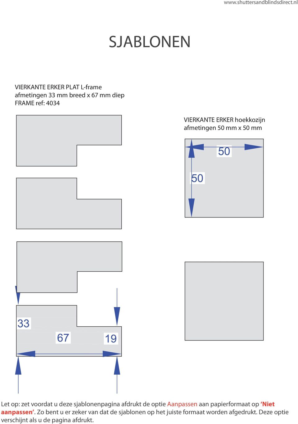 Aanpassen aan papierformaat op Niet aanpassen.