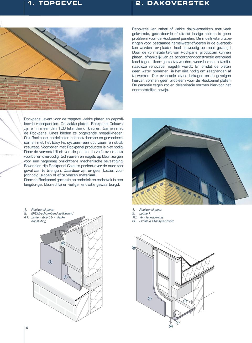 Door de vormstabiliteit van Rockpanel producten kunnen platen, afhankelijk van de achtergrondconstructie eventueel koud tegen elkaar geplaatst worden, waardoor een letterlijk naadloze renovatie