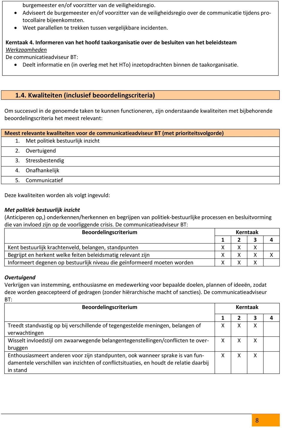 Infrmeren van het hfd taakrganisatie ver de besluiten van het beleidsteam Werkzaamheden De cmmunicatieadviseur BT: Deelt infrmatie en (in verleg met het HT) inzetpdrachten binnen de taakrganisatie. 1.