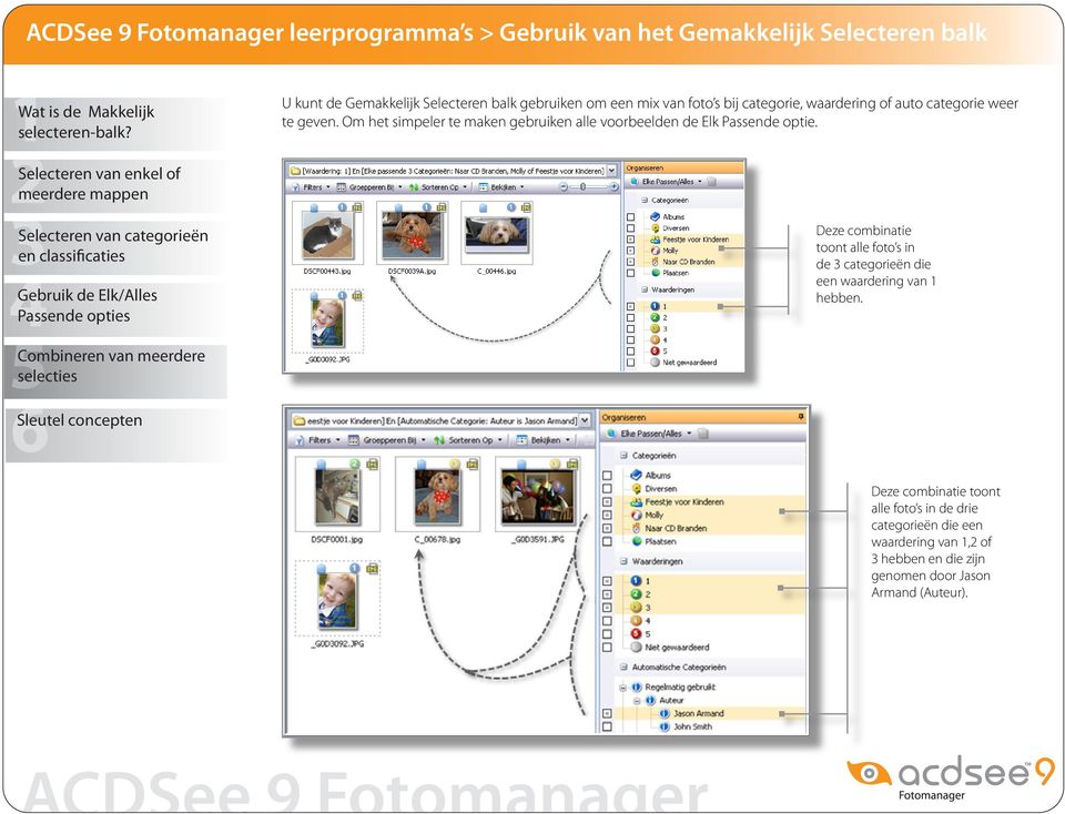 Om het simpeler te maken gebruiken alle voorbeelden de Elk Passende optie.