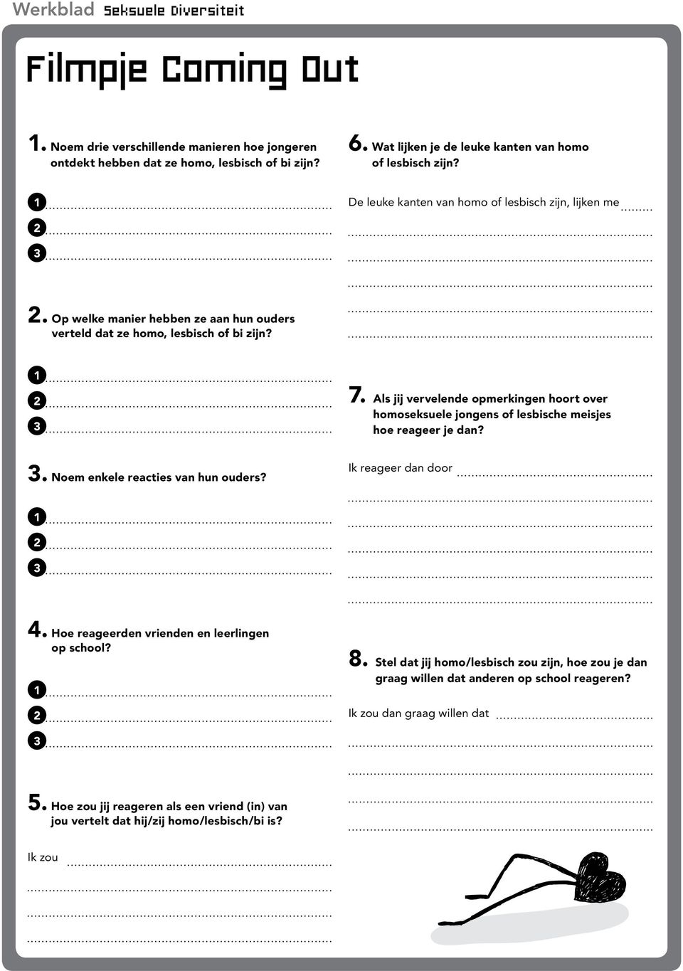 als jij vervelende opmerkingen hoort over homoseksuele jongens of lesbische meisjes hoe reageer je dan? 3. Noem enkele reacties van hun ouders? Ik reageer dan door 1 2 3 4.