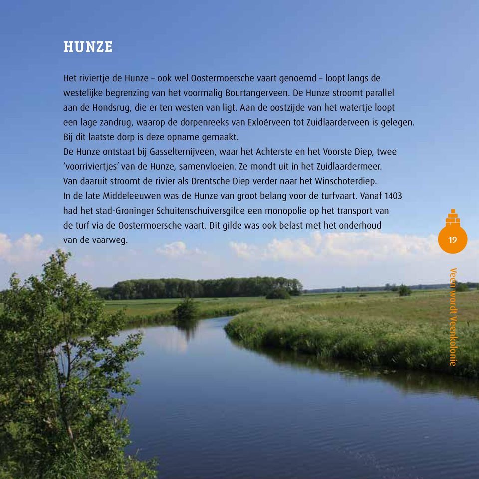 Bij dit laatste dorp is deze opname gemaakt. De Hunze ontstaat bij Gasselternijveen, waar het Achterste en het Voorste Diep, twee voorriviertjes van de Hunze, samenvloeien.