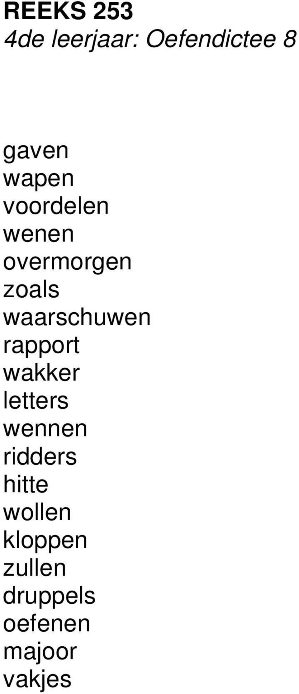 waarschuwen rapport wakker letters wennen