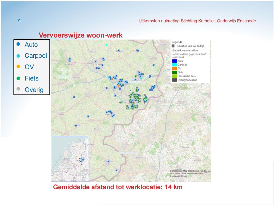 Vervoerswijze woon-werk Auto Carpool