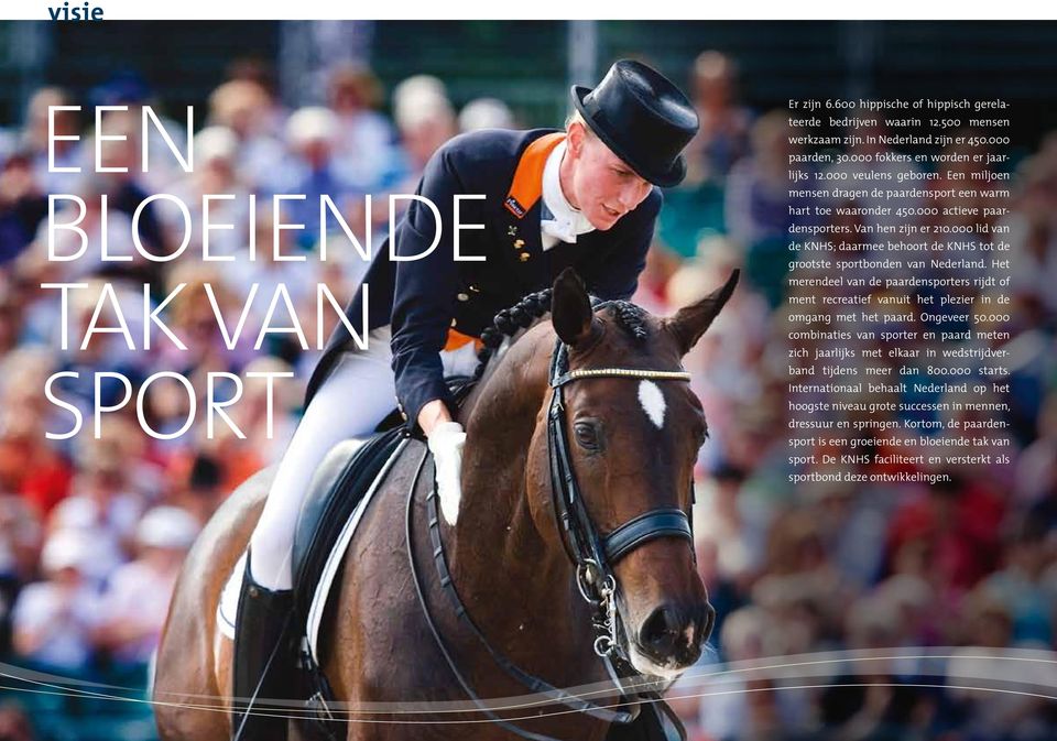 000 lid van de KNHS; daarmee behoort de KNHS tot de grootste sportbonden van Nederland. Het merendeel van de paardensporters rijdt of ment recreatief vanuit het plezier in de omgang met het paard.
