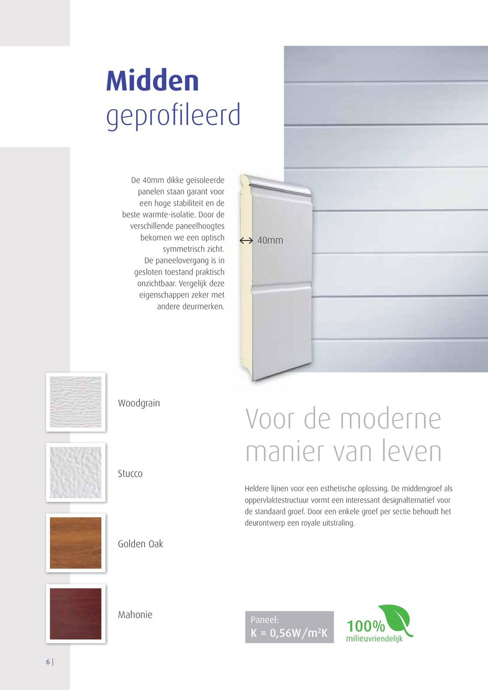 Vergelijk deze eigenschappen zeker met andere deurmerken. 40mm Woodgrain Stucco Voor de moderne manier van leven Heldere lijnen voor een esthetische oplossing.