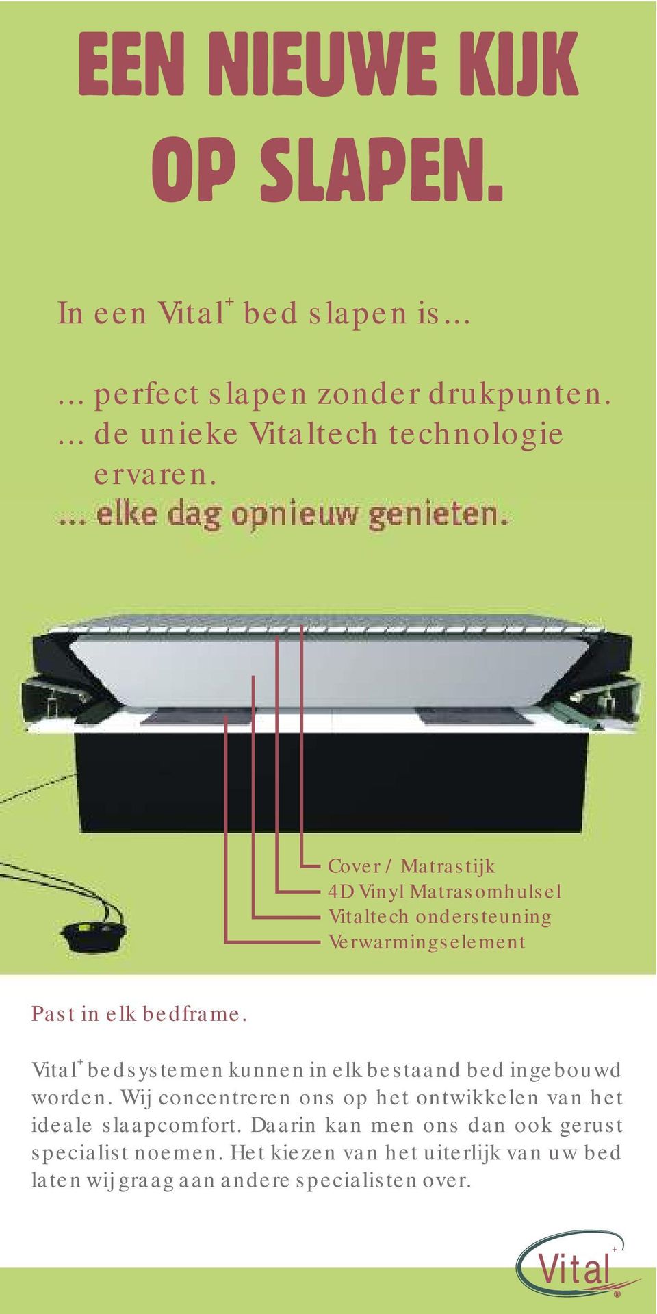 Cover / Matrastijk 4D Vinyl Matrasomhulsel tech ondersteuning Verwarmingselement Past in elk bedframe.