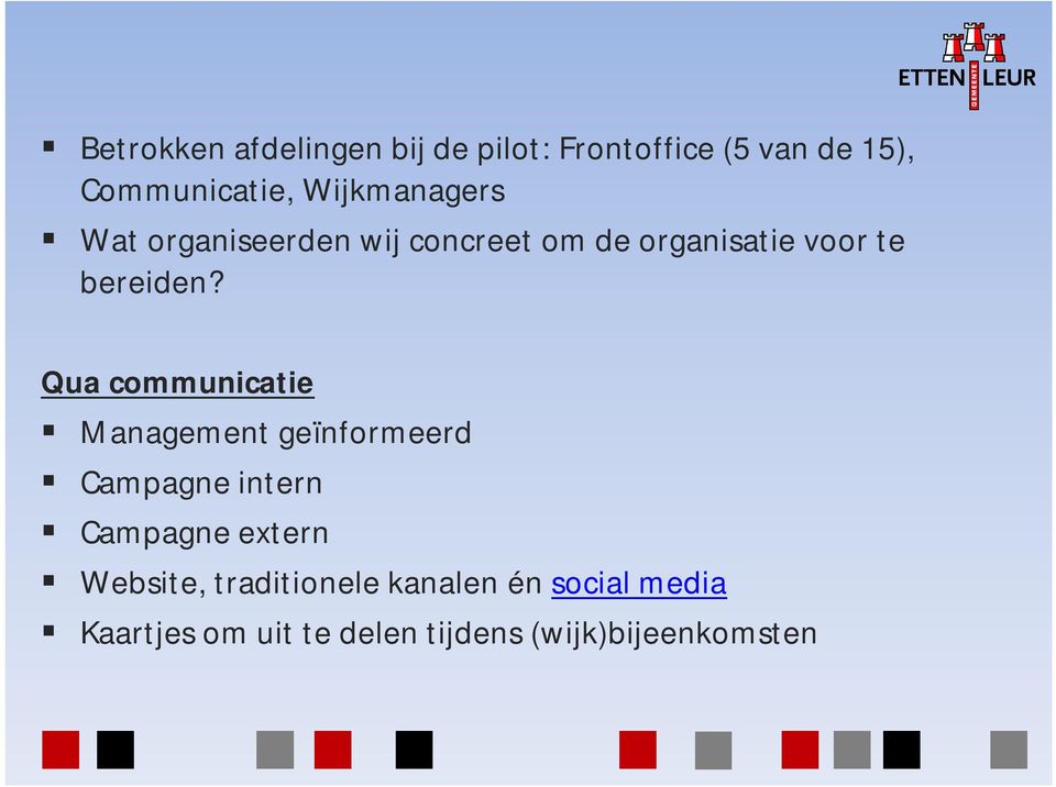 Qua communicatie Management geïnformeerd Campagne intern Campagne extern Website,