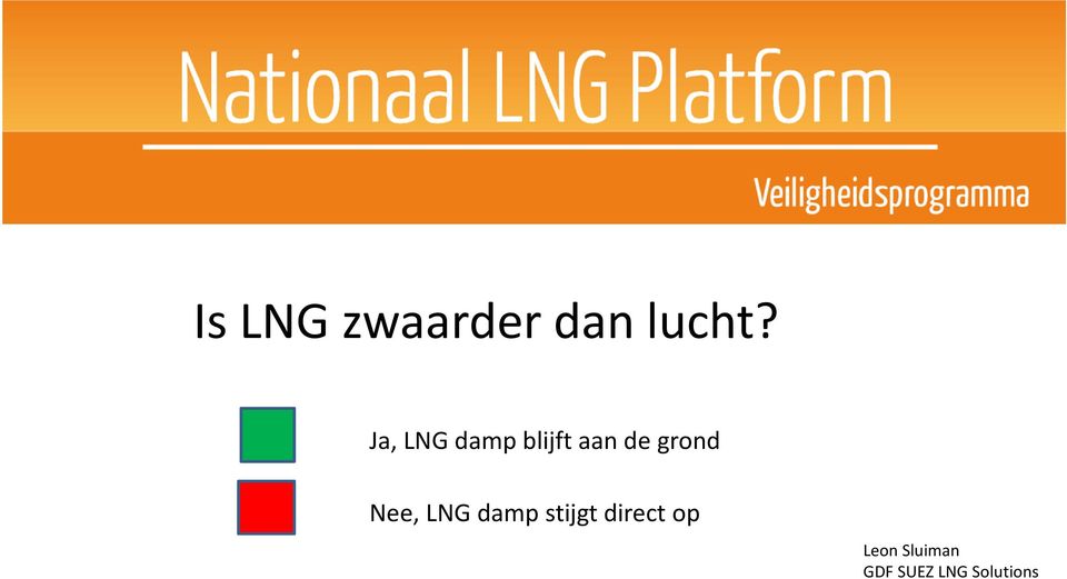 Nee, LNG damp stijgtdirect op