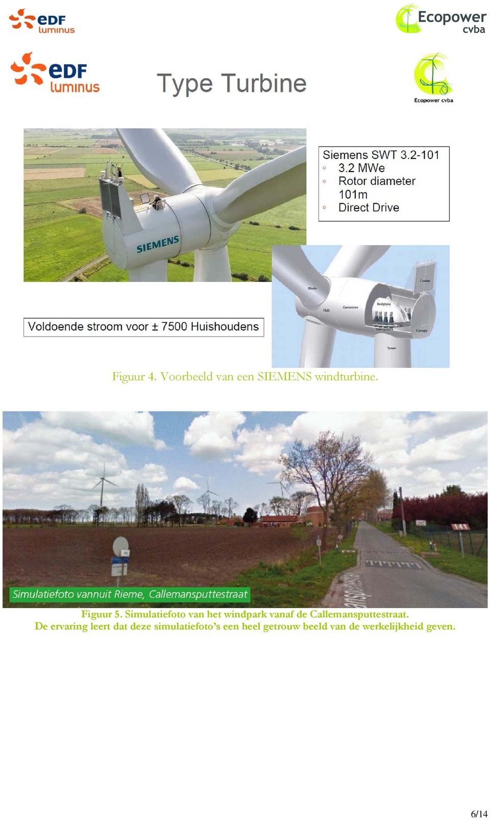 Simulatiefoto van het windpark vanaf de