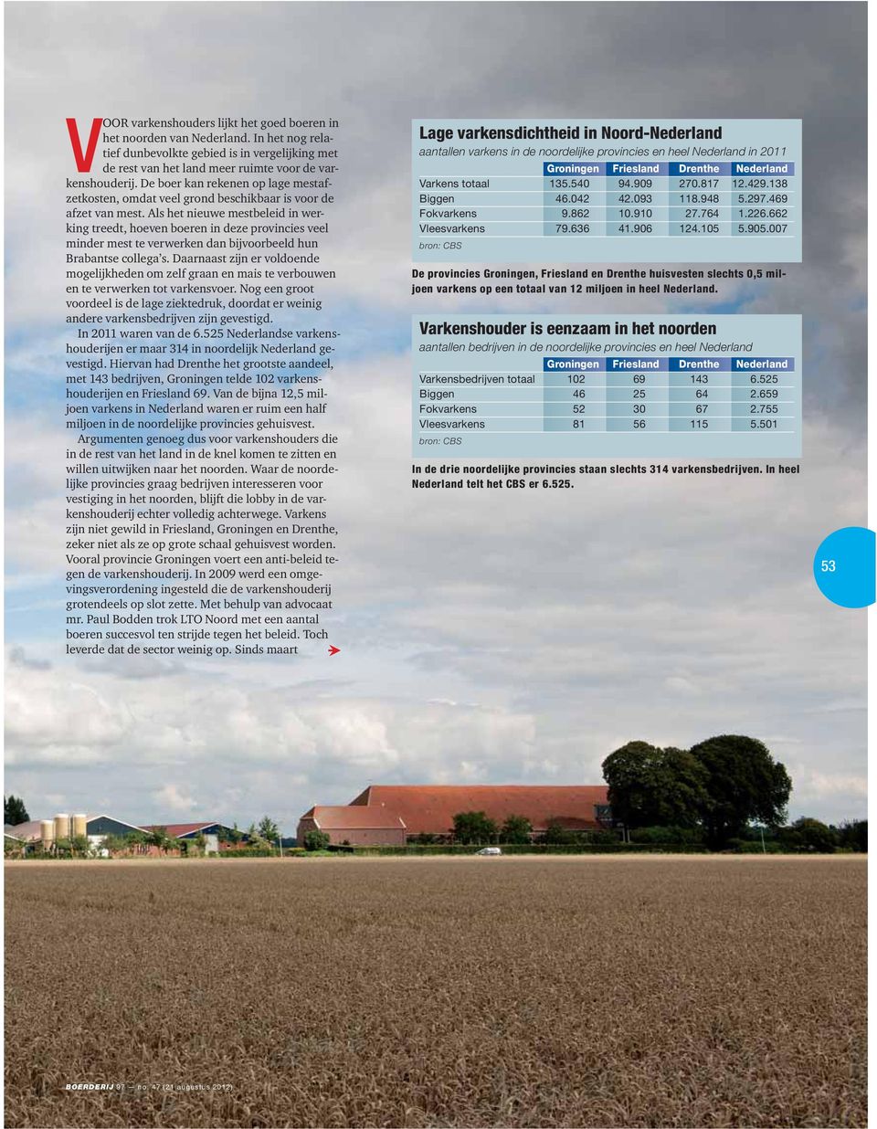 Als het nieuwe mestbeleid in werking treedt, hoeven boeren in deze provincies veel minder mest te verwerken dan bijvoorbeeld hun Brabantse collega s.