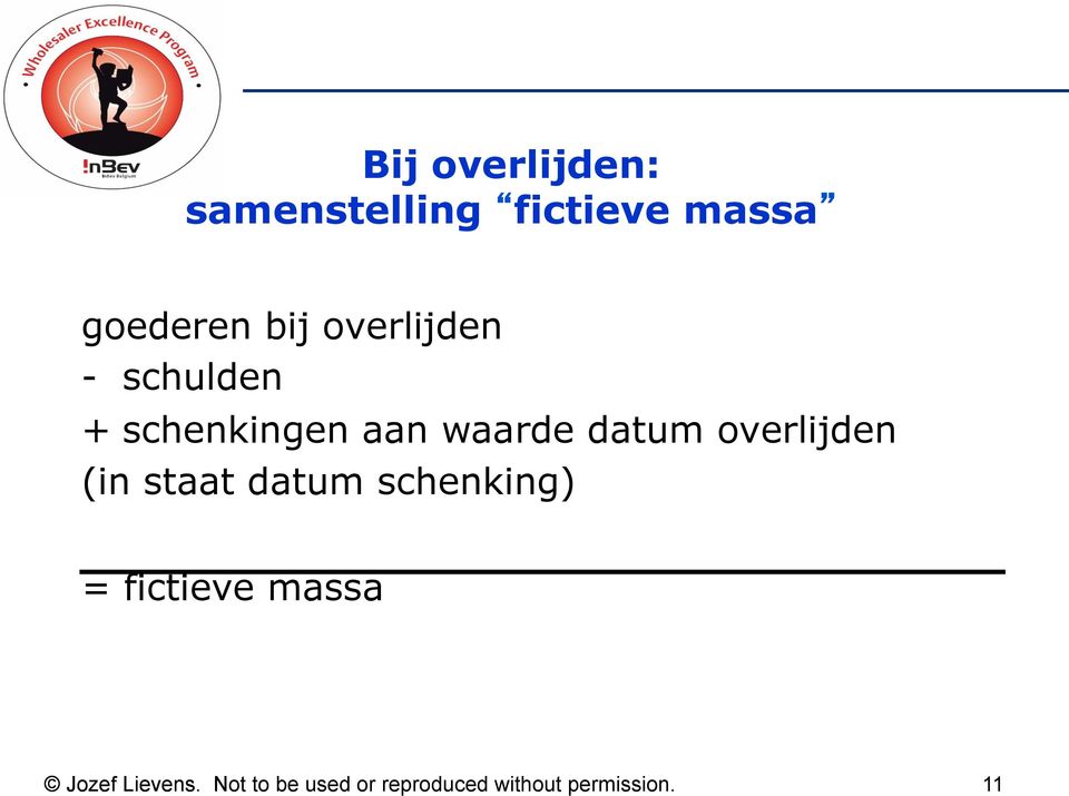 overlijden (in staat datum schenking) = fictieve massa