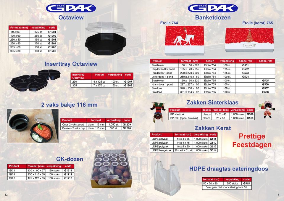 G1208 Cups 2 vaks zwart diam. 116 mm 1.050 st. G1209 Deksels 2 vaks cup diam. 116 mm 500 st.