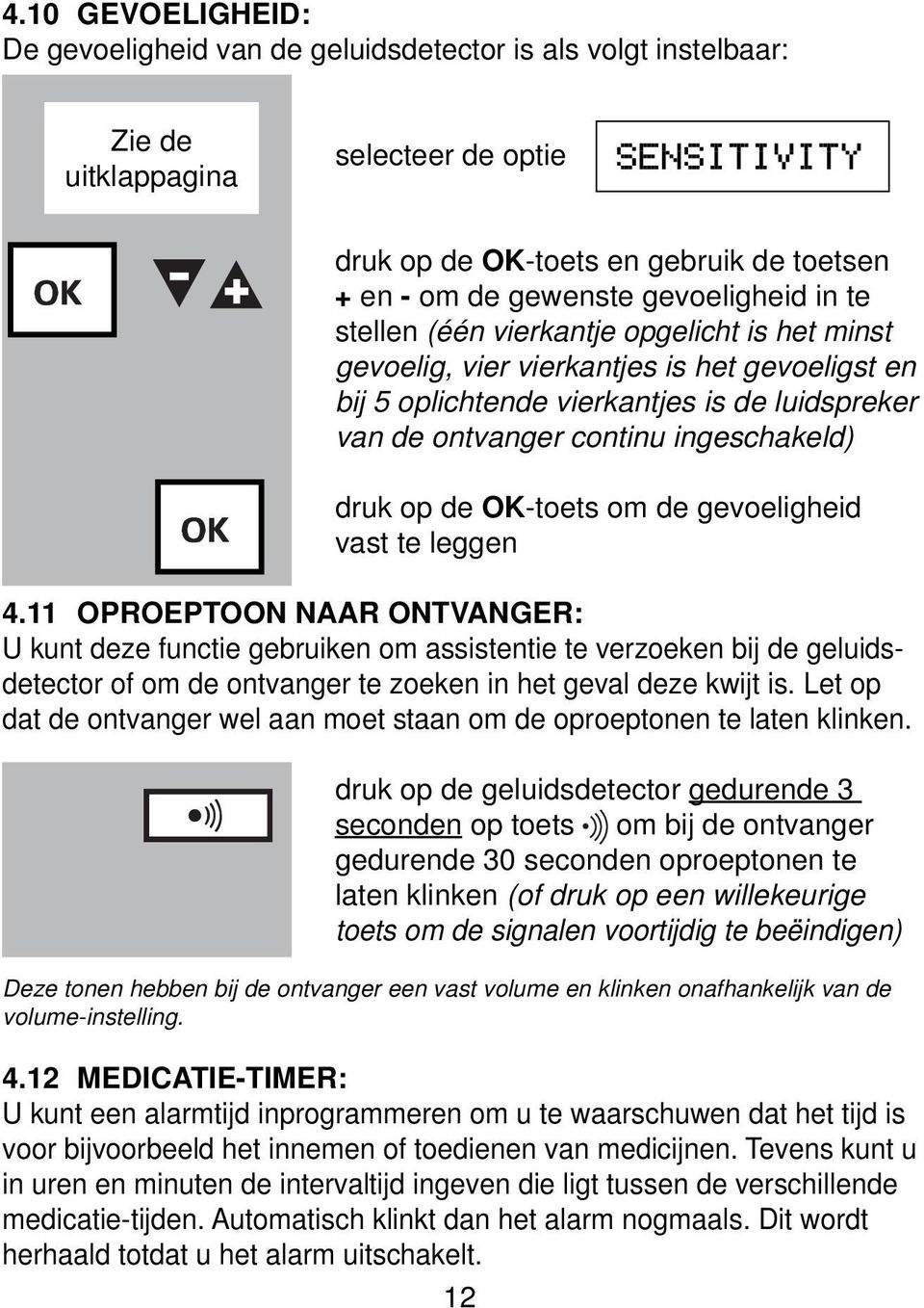 OK-toets om de gevoeligheid vast te leggen 4.