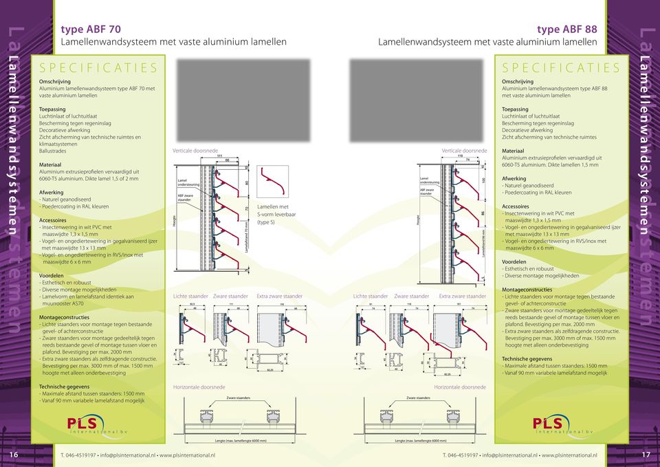 Dikte lamel 1,5 of 2 mm - Insectenwering in wit PVC met maaswijdte 1,3 x 1,5 mm - Vogel- en ongediertewering in gegalvaniseerd ijzer met maaswijdte 13 x 13 mm - Vogel- en ongediertewering in RVS/inox