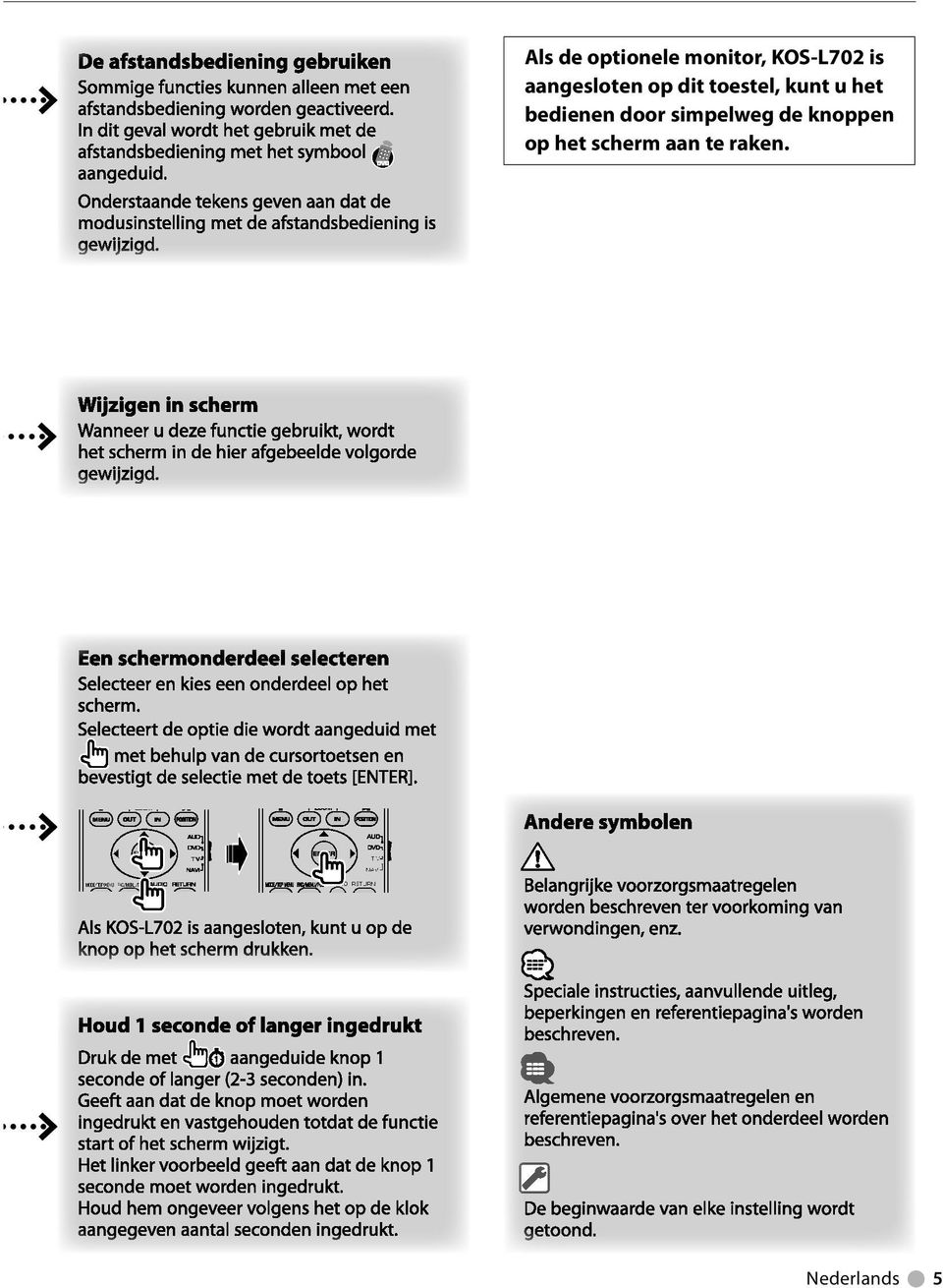 het bedienen door simpelweg de